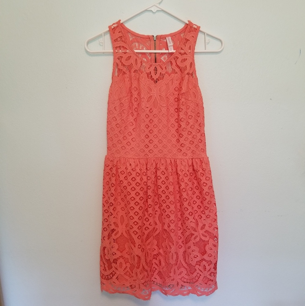 Xhilaration Peach Embroidered Dress